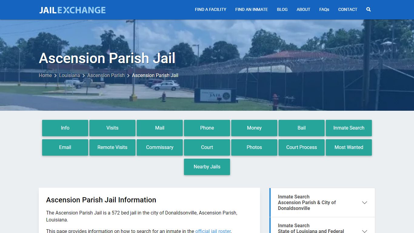 Ascension Parish Jail, LA Inmate Search, Information